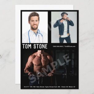 Modèle modèle masculin de noir de carte de Zed