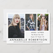 Modèle moderne Actor 3 Photos Carte Comp (Devant)