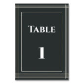 Modèle moderne de numéros de table en noir et blan (Dos)
