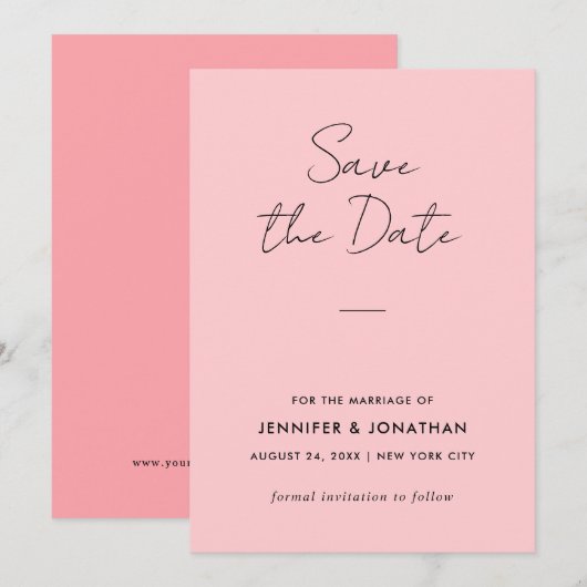 Modèle Moderne de Typographie Rose Pâle Élégant (Devant / Derrière)