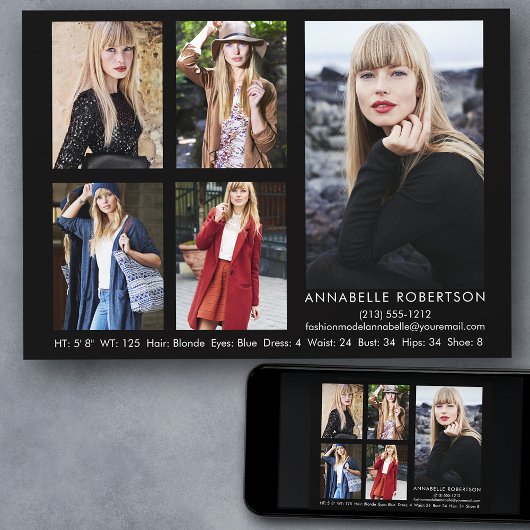 Modèle moderne et Actor 5 Photos Carte Comp