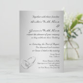 Modèle moderne faire-part de mariage argent (Debout devant)