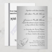 Modèle moderne faire-part de mariage argent (Devant / Derrière)