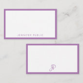 Modèle monogramme manuscrit couleur lavande (Devant / Derrière)