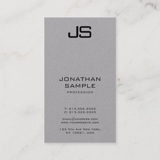 Modèle Monogramme moderne Carte de visite vertical (Dos)