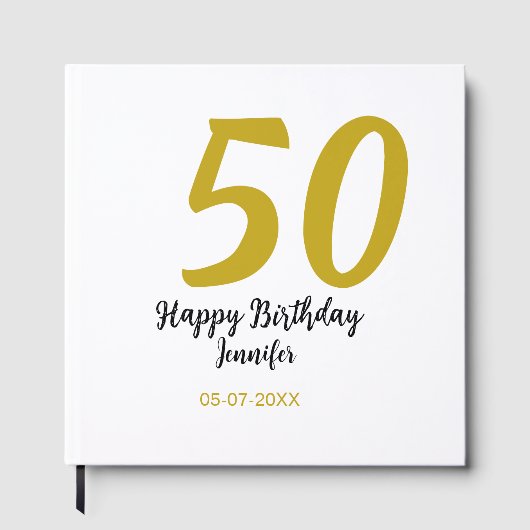 modèle noir 50e anniversaire ajouter nom date anné (Recto)