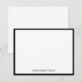 Modèle noir blanc personnalisé simple personnalisé (Devant / Derrière)