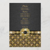 Modèle noir de mariage damassé de menu d'or (Dos)