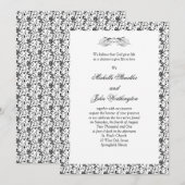 Modèle noir et blanc de faire-part de mariage (Devant / Derrière)