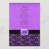 Modèle noir pourpre de menu de mariage (Dos)