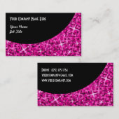 Modèle noir rose de carte de visite de courbe de (Devant / Derrière)