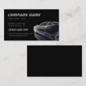 Modèle noir simple d'un Carte de visite automobile (Devant / Derrière)