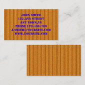 Modèle orange de carte de visite de carton (Devant / Derrière)
