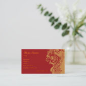 MODÈLE orange rouge de carte de visite de remous (Debout devant)