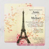 Modèle orienté de faire-part de mariage de Paris (Devant / Derrière)