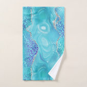 Modèle Paillettes Or Agate Léopard Bleu (Serviette à main)