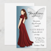 Modèle Papillon élégant Fashion Show Invitation (Devant / Derrière)
