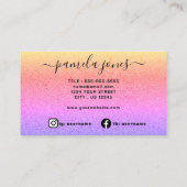 Modèle Pastel carte de visite, Unicorne holographi (Dos)