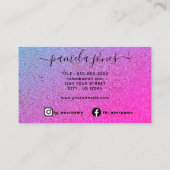 Modèle Pastel carte de visite, Unicorne holographi (Dos)