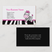 Modèle personnalisable de carte de visite de zèbre (Devant / Derrière)