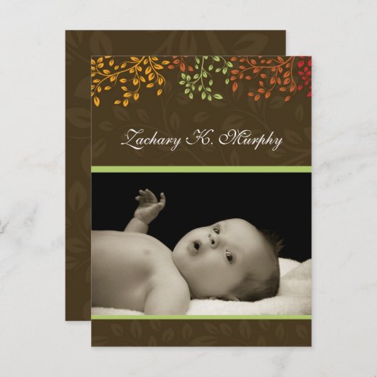 Modèle personnalisable de faire-part de naissance (Devant / Derrière)