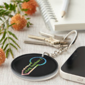 Modèle personnalisable de porte-clés de l'entrepri (Devant Droit)