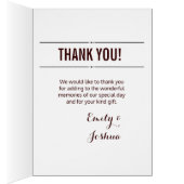 Modèle personnalisé Carte de remerciements Mariage (Intérieur (Droit))