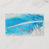 modèle personnalisé carte de visite en plume bleue (Dos)