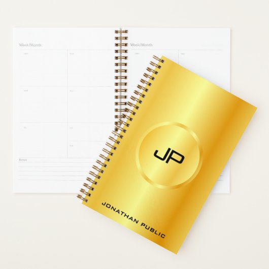 Modèle personnalisé Gold Look Moderne Élégant Mono (Devant avec enveloppe)