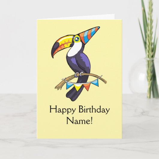Modèle personnalisé par carte de toucan de joyeux (Devant)