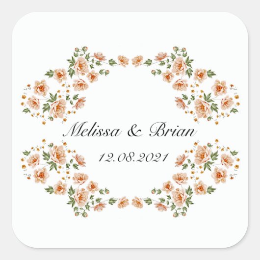 Modèle personnalisé pour Étiquette Mariage (Devant)