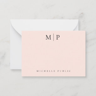 Modèle personnalisé tendance chic rose blush monog