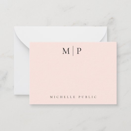 Modèle personnalisé tendance chic rose blush monog (Devant)
