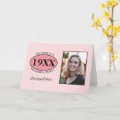 Modèle photo Anniversaire Jolie fille rose Élégant (Fleur jaune)