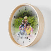 Modèle photo avec horloge texte personnalisée (Angle)