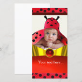 MODÈLE PHOTO BABY SHOWER LADYBUG BLACK ROUGE (Devant / Derrière)