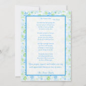 Modèle photo | Carte Mémorial Floral Bleu, Vert (Dos)