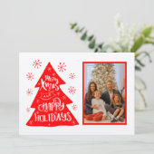 Modèle photo d'arbre Retro Merry Xmas (Debout devant)