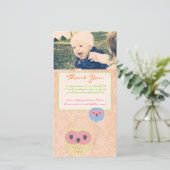 Modèle photo de bébé de note de Merci de hibou (Debout devant)