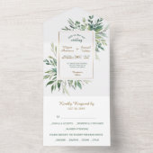 Modèle photo de cadre Or Feuille vert tout en un (À l'intérieur)