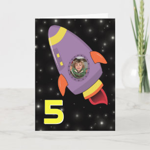Modèle photo de la carte d'anniversaire Rocket Shi