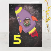 Modèle photo de la carte d'anniversaire Rocket Shi (Fleur jaune)