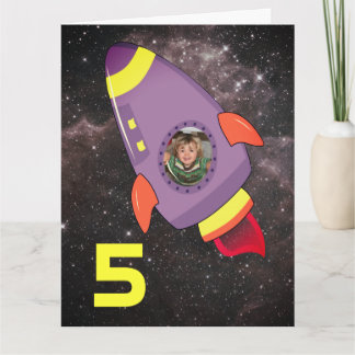 Modèle photo de la carte d'anniversaire Rocket Shi