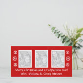 Modèle photo de Noël pour trois photos (Debout devant)