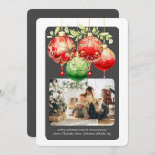 Modèle photo de Noël Red Green Baubles (Devant / Derrière)