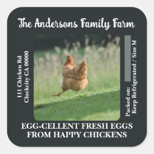 Modèle photo de poulet Étiquette carton d'oeuf per