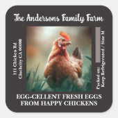 Modèle photo de poulet Étiquette carton d'oeuf per (Devant)