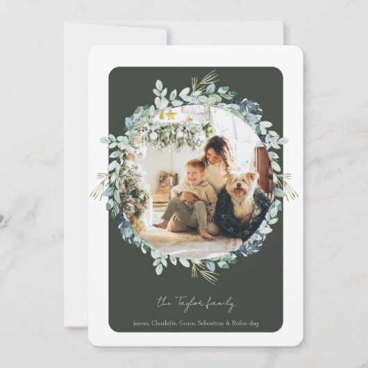 Modèle photo du feuillage de Noël vert hiver (Devant)