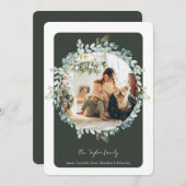 Modèle photo du feuillage de Noël vert hiver (Devant / Derrière)