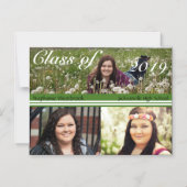 Modèle photo Green White Faire-part de diplôme (Recto)